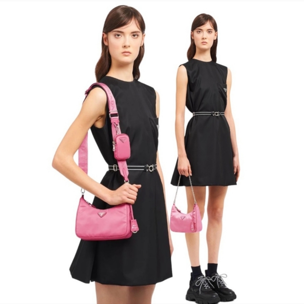 Like New! Prada Re-Edition 2005 Re-Nylon Shoulder/Crossbody Bag in Begonia Pink - Picture 2 of 16